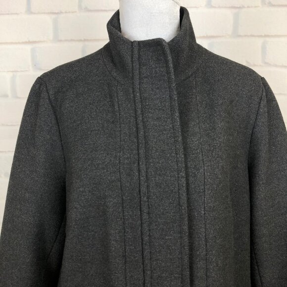 J Jill Charcoal Gray Heavy Fleece Coat Size M Full Zip Button - Picture 4 of 9